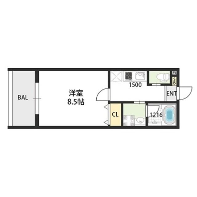 レクラン深江南(1K/10階)の間取り写真
