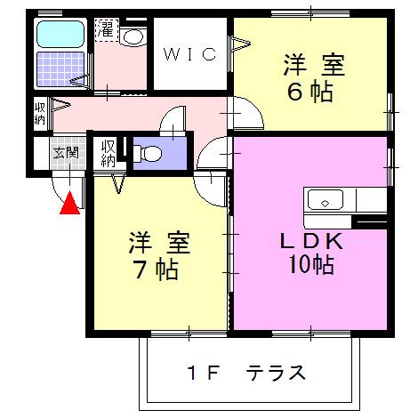 パティオK(2LDK/1階)の間取り写真