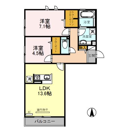 ラフィーナ(2LDK/3階)の間取り写真