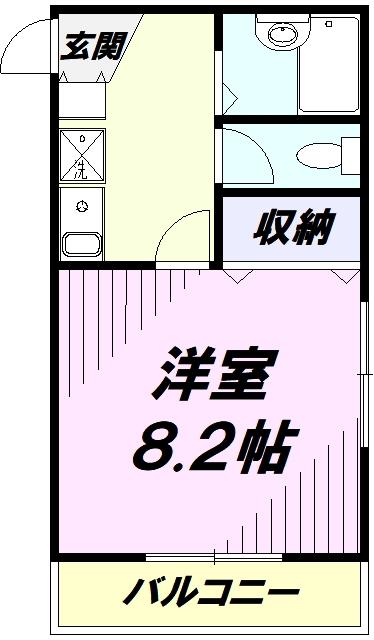 モンシャトー2号館(1K/3階)の間取り写真