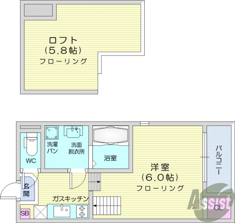 エクセルシア1番館(1K/1階)の間取り写真