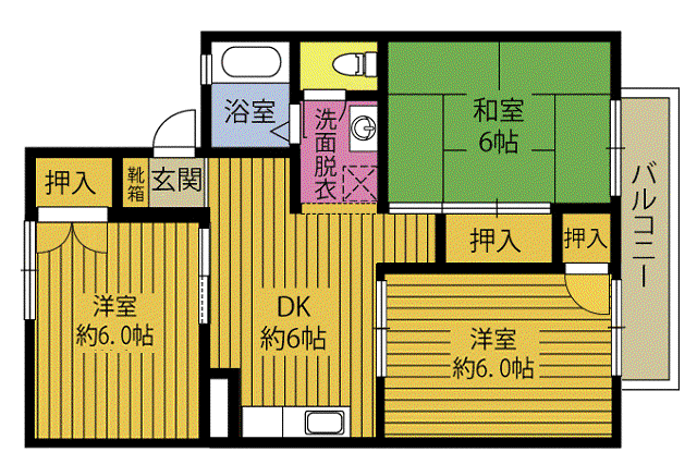 セジュールコスモ88(3DK/1階)の間取り写真