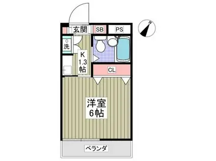 ライフ・イン・キシヤ(1K/3階)の間取り写真