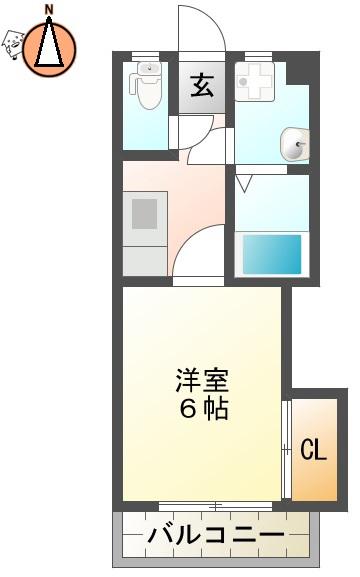 アトリエ蔵本(1K/2階)の間取り写真