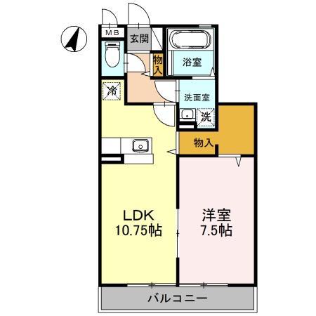 インペリアルパレス(1LDK/3階)の間取り写真