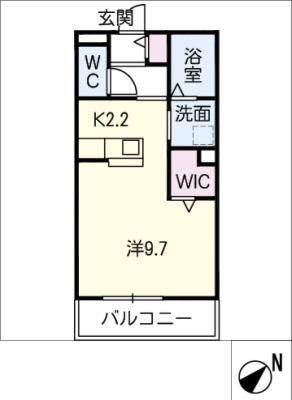 ソワブランシュ(ワンルーム/3階)の間取り写真