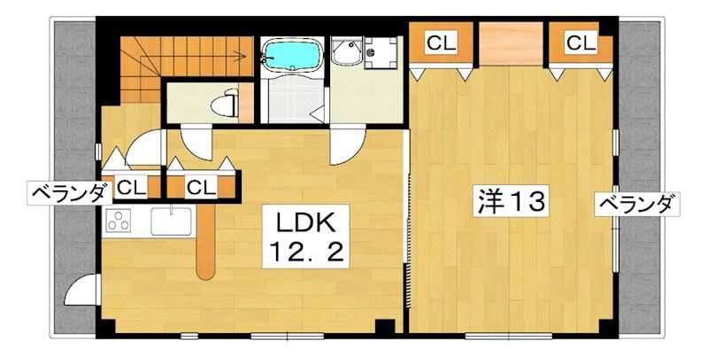 ミチコマンション(1LDK/2階)の間取り写真