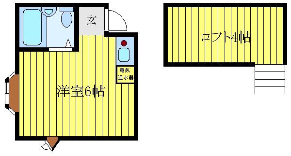 コーポ仲西(ワンルーム/2階)の間取り写真