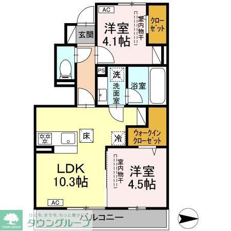 エスペランサ(2LDK/1階)の間取り写真