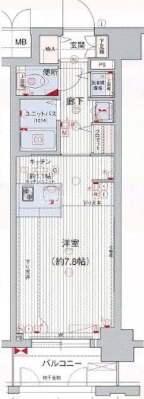 プレサンス本町リアルシティ(ワンルーム/4階)の間取り写真