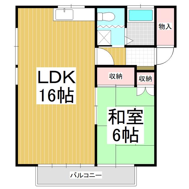 コーポK(1LDK/1階)の間取り写真