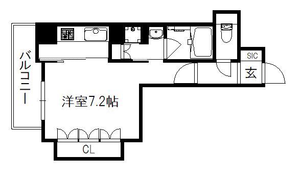 リーガル京都堀川中立売(1K/4階)の間取り写真