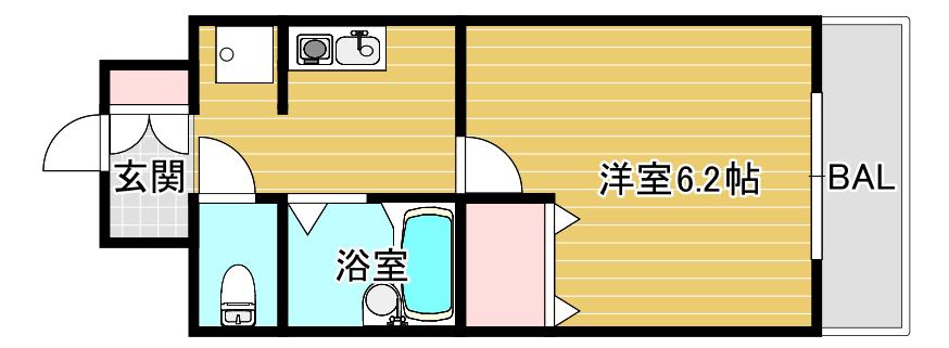エスリード 京橋ステーションプラザ(1K/5階)の間取り写真