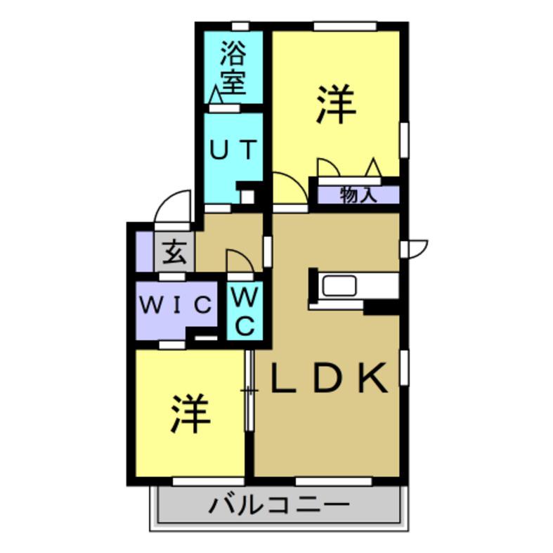 ヴィラAOYAMA A棟(2LDK/1階)の間取り写真