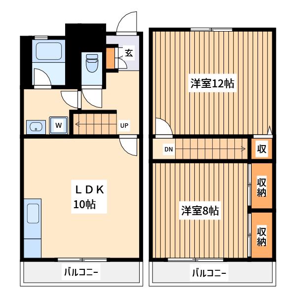 メゾンセレナイト(2LDK/4階)の間取り写真
