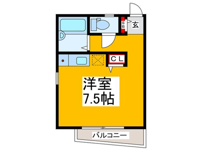 スウェーデン(ワンルーム/1階)の間取り写真