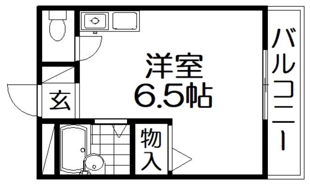 シャンテー長尾家具(ワンルーム/5階)の間取り写真