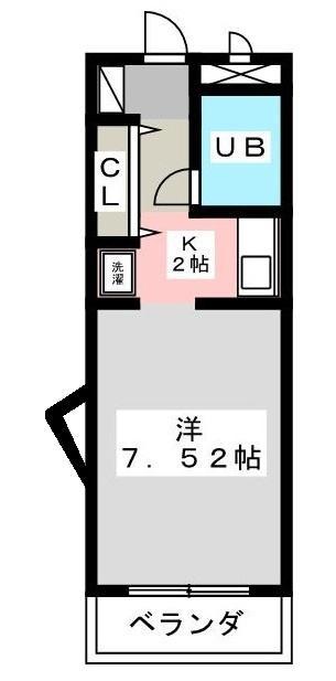 ウイングフィールズ1(1K/1階)の間取り写真