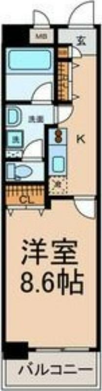ENCHANTE泉(1K/6階)の間取り写真