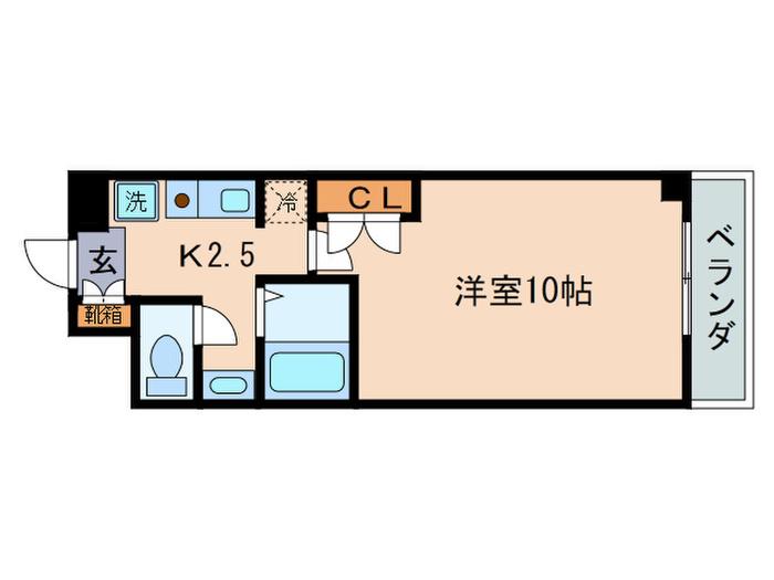 PALACIOK2(1K/6階)の間取り写真
