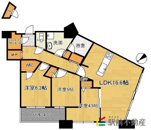 アイタワー(3LDK/3階)の間取り写真