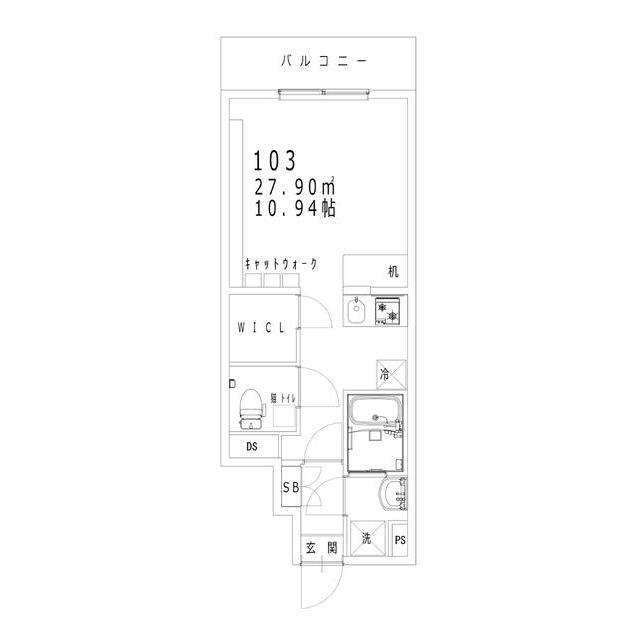 CALICO羽田(ワンルーム/1階)の間取り写真