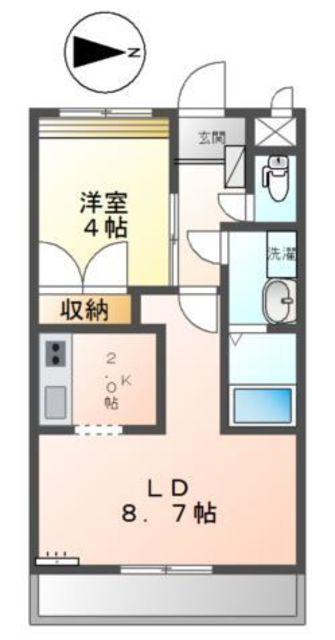 SPRING・HILL(1LDK/3階)の間取り写真