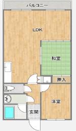 ナカノハイツ(2LDK/3階)の間取り写真