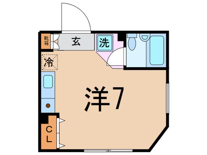 ローズコート駒沢(ワンルーム/3階)の間取り写真