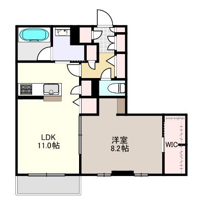 シンシアコート B(1LDK/2階)の間取り写真