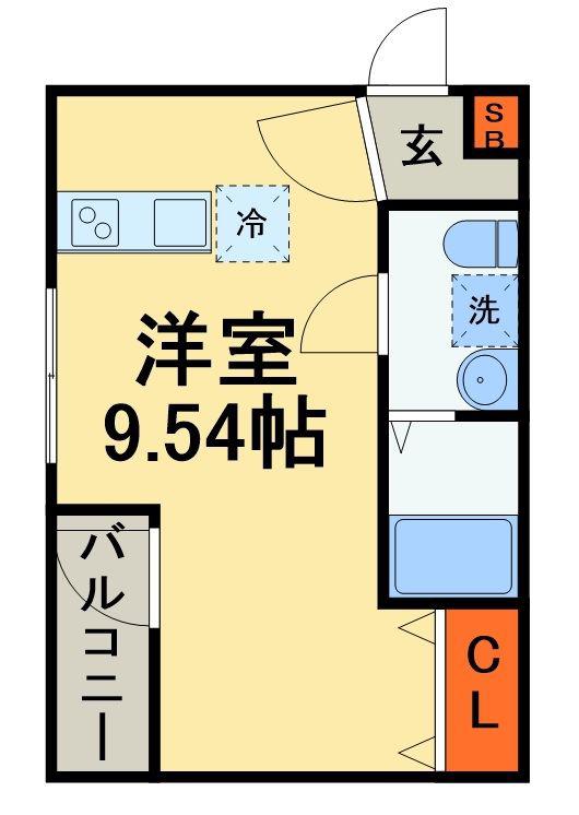 グランニール幕張II(ワンルーム/1階)の間取り写真