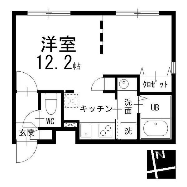 BRANCHE上前津(1LDK/5階)の間取り写真