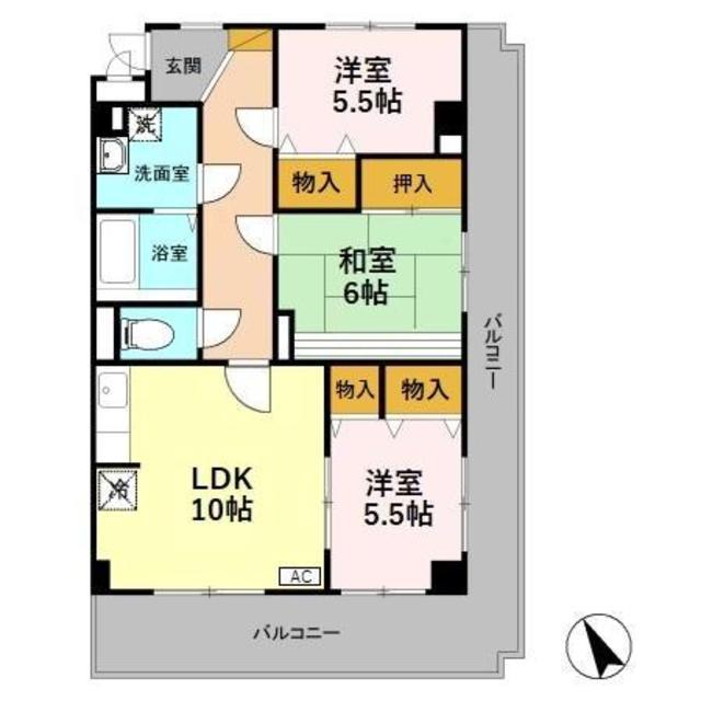 ロイヤルプレイス010(3LDK/2階)の間取り写真