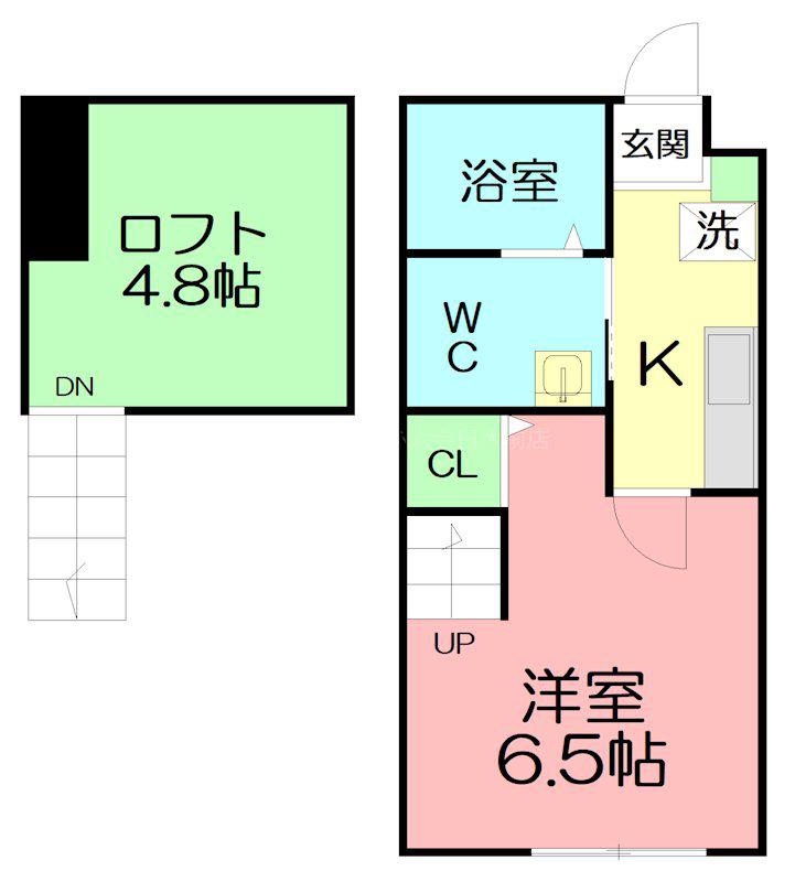 ELVITA SHONAN(1K/2階)の間取り写真