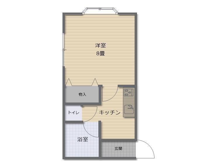 ベルハウス III(1K/2階)の間取り写真