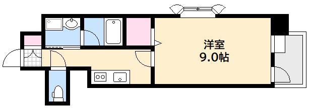 メルシー博丈(1K/6階)の間取り写真