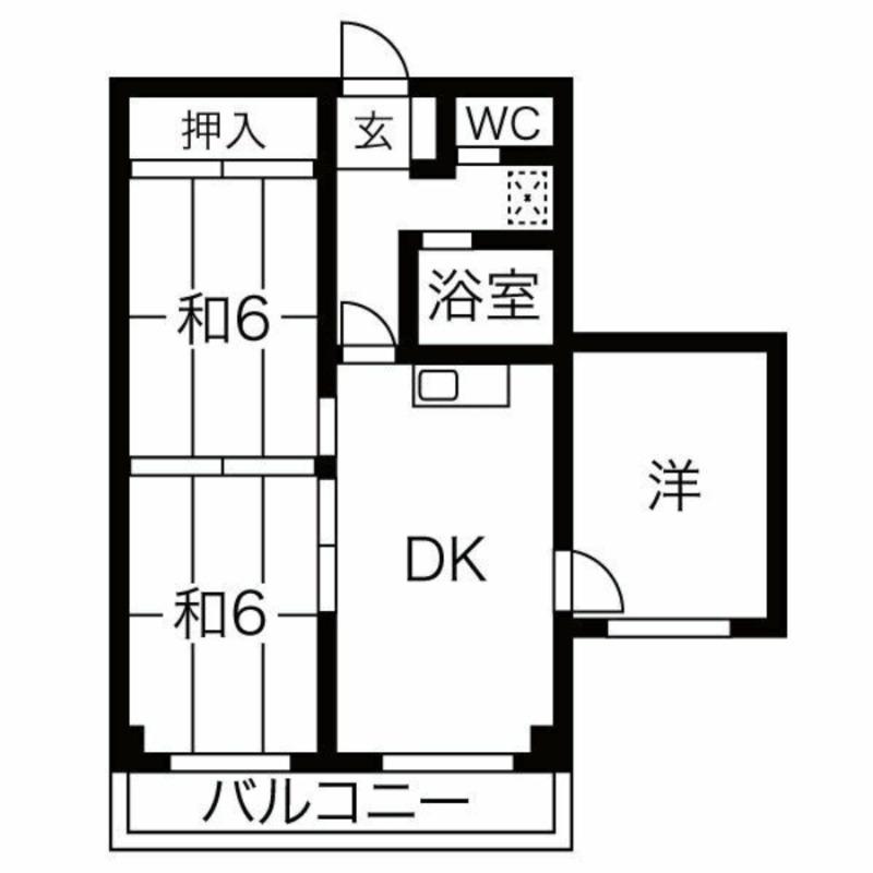 イチムラビル(3DK/2階)の間取り写真