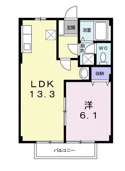 メゾン須賀II(1LDK/2階)の間取り写真