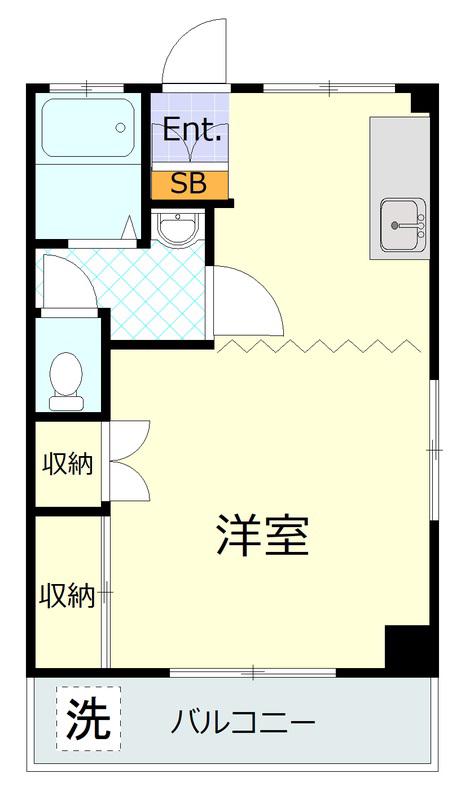 ジェリクルハウス(1DK/2階)の間取り写真