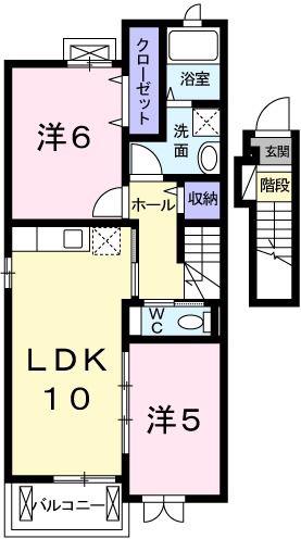 グラディートIII(2LDK/2階)の間取り写真