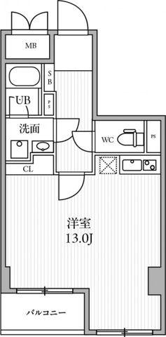 THE PALMS三鷹I(ワンルーム/3階)の間取り写真