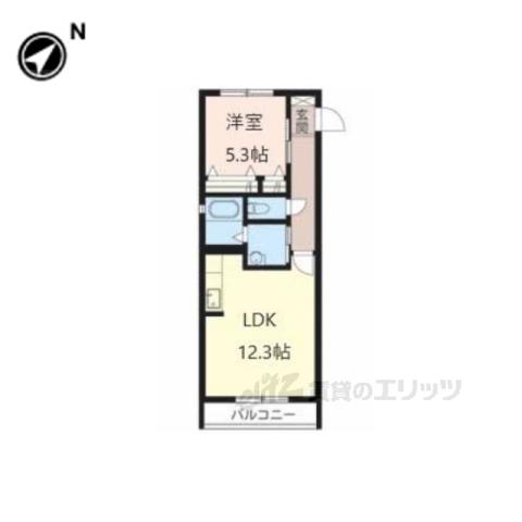 アネシスあやめ池(1LDK/2階)の間取り写真