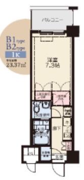 NO.81 ORIENTBLD(1K/7階)の間取り写真