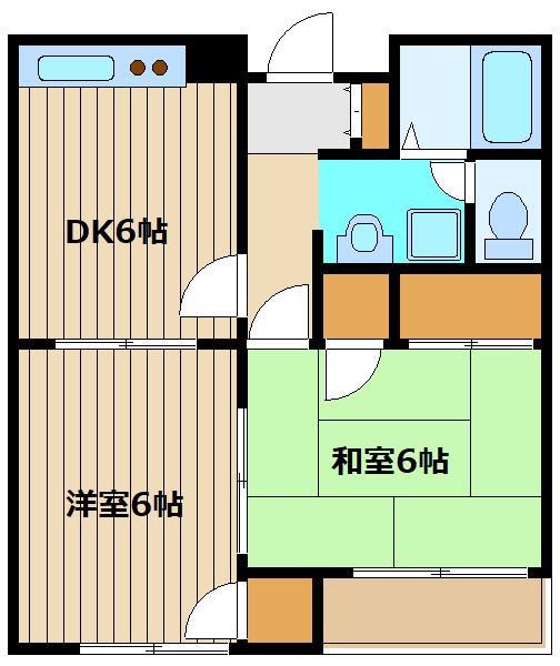 ピュアメゾン大泉(2DK/2階)の間取り写真