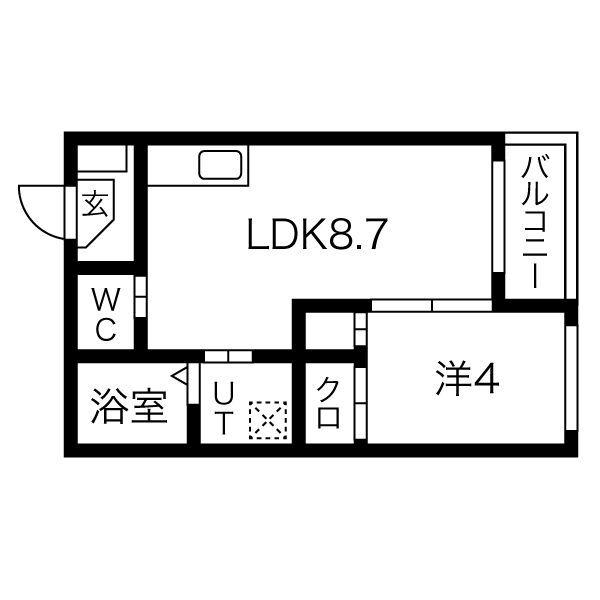 コンフォート(1LDK/1階)の間取り写真