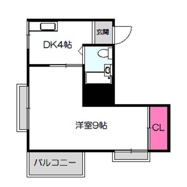 グランシャトー(1DK/4階)の間取り写真