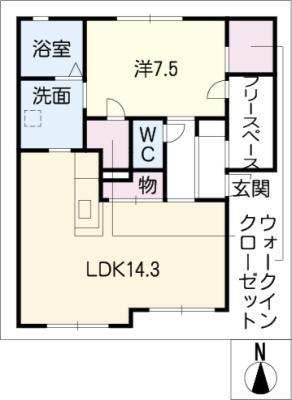 セプト クルール(1LDK/1階)の間取り写真