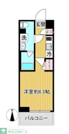 SHOKEN RESIDENCE川崎登戸ウエスト(1K/1階)の間取り写真