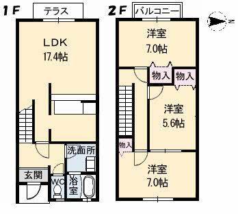 メゾンフォーエバー(3LDK/1階)の間取り写真