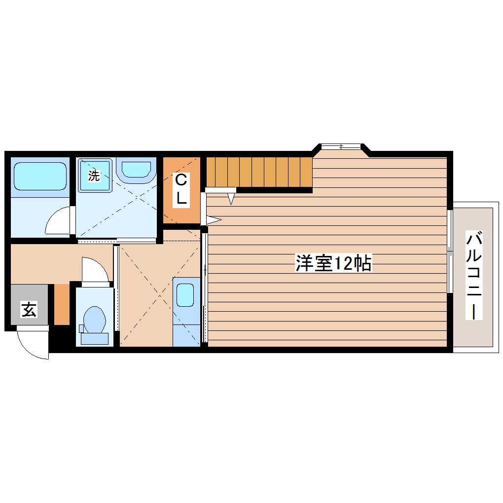 GRANDIO(1K/1階)の間取り写真